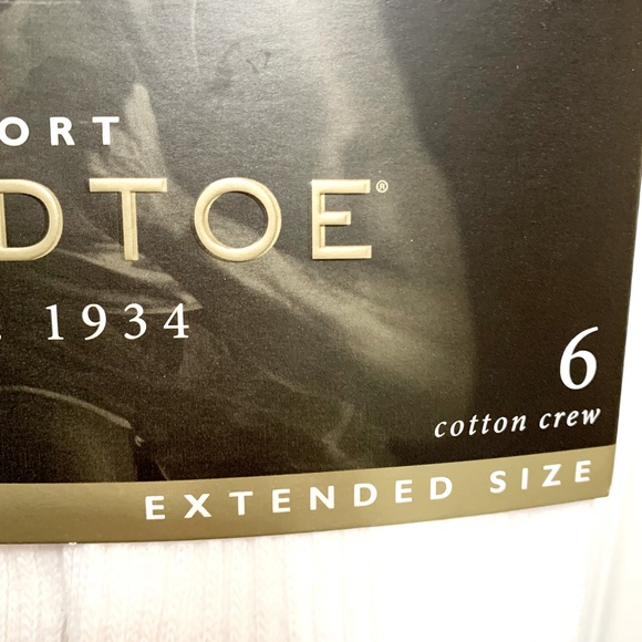 Goldtoe Mens Crew Sport Socks Extended Big & Tall 6 pair 656SE - 010 White - Picture 3 of 5